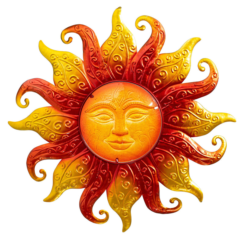 Metal & Glass Sun Wall Decor