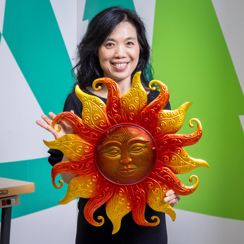 Metal & Glass Sun Wall Decor