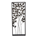 Embossed Gold Metal Leaf and Branches with Black Frame Wall Decor
