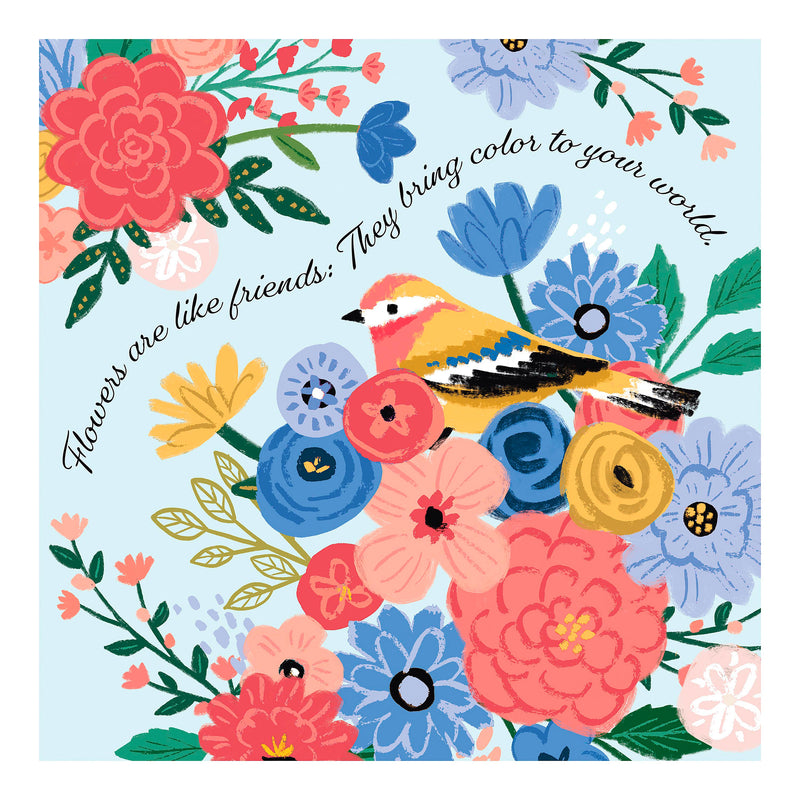 Bursting Blossoms Bird Canvas Wall Decor, 10" H x 10" L