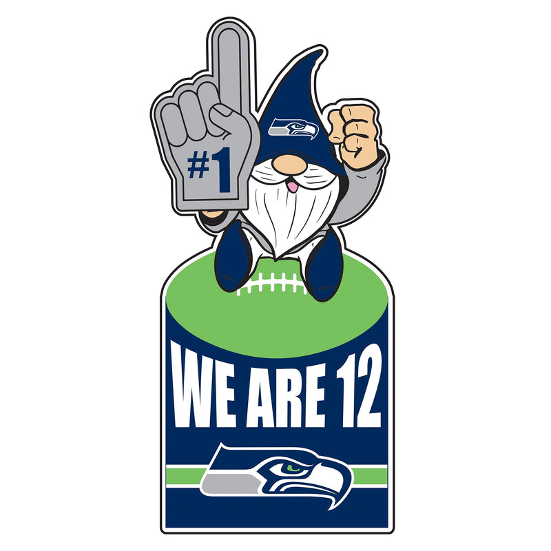 Seattle Seahawks Gnome Metal Sign 10"L x 30"H