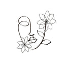 Artistic Shaped Metal Wire Floral Face Wall Decor