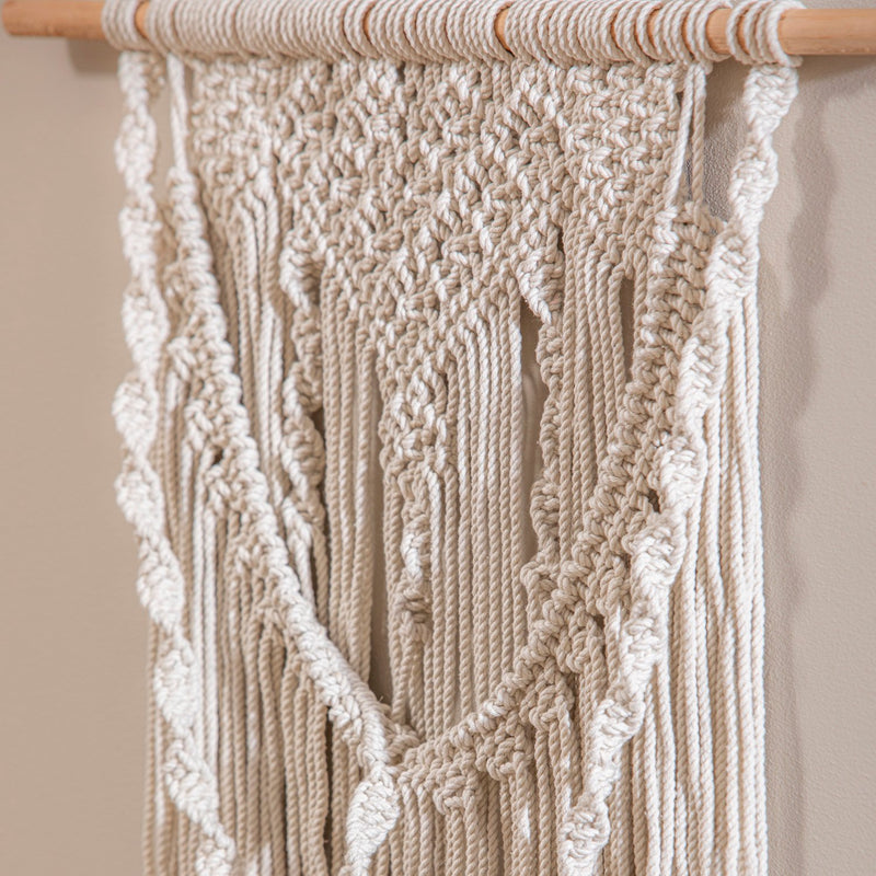 18" Macrame Braided Tapestry Wall Decor, Natural