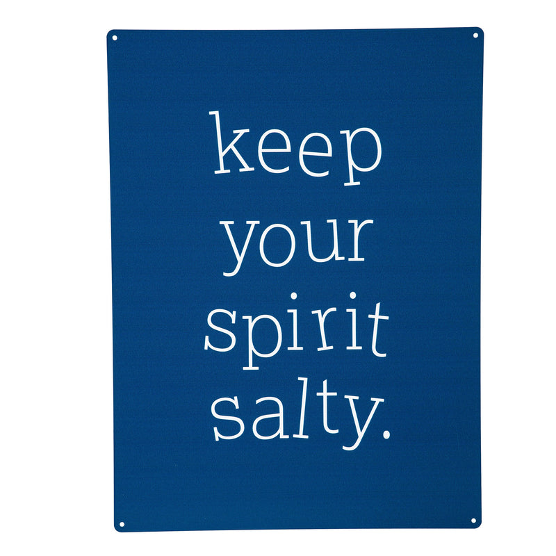 Made in the USA Metal Sign, "Keep your spirit salty", 11.5"L x 15.5"H