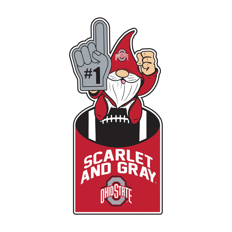 Ohio State University Gnome Metal Sign 10"L x 30"H