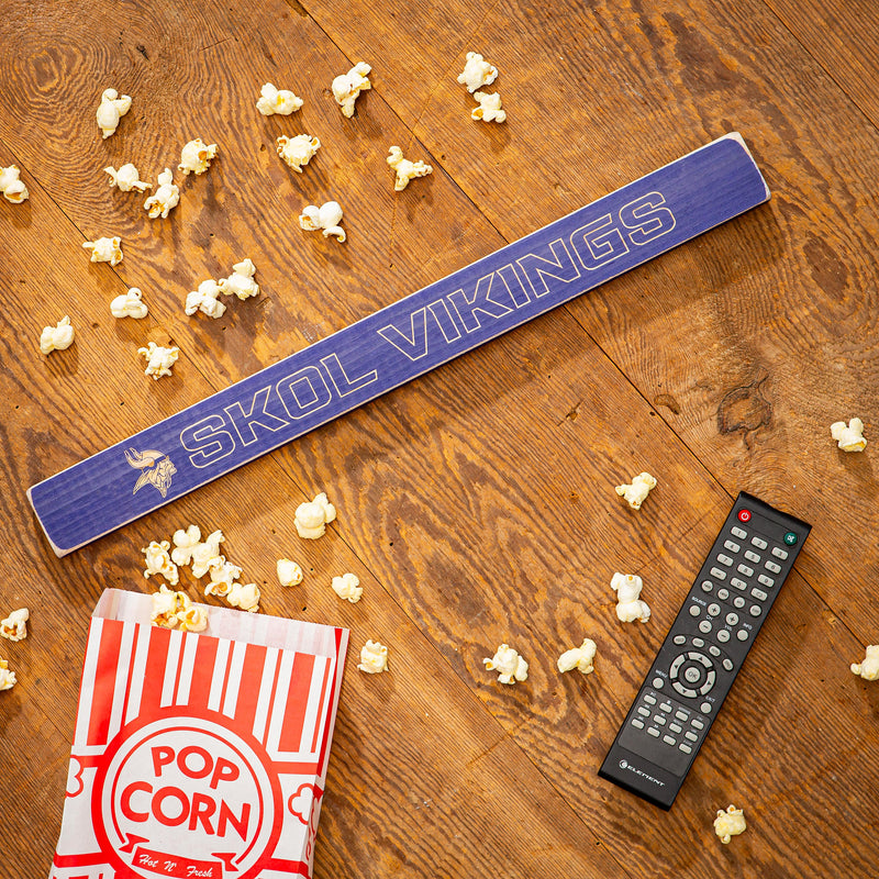 Minnesota Vikings Engraved Wood Sign, 1.5" x 18"