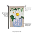 Magnolia Mason Jar Garden Burlap Flag