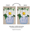 Magnolia Mason Jar Garden Burlap Flag