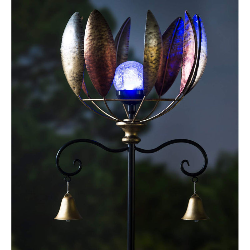 59.5"H Wind Spinner, Copper Leaves