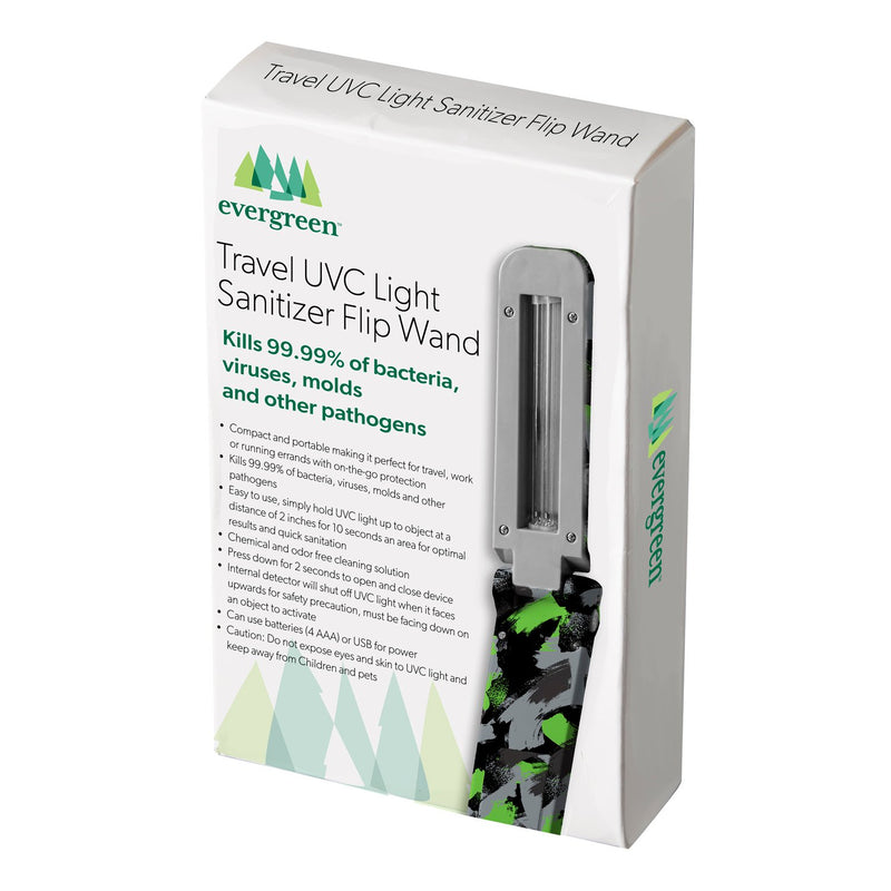 Travel UVC Light Sanitizer Flip Wand, Green Pattern,7buv001