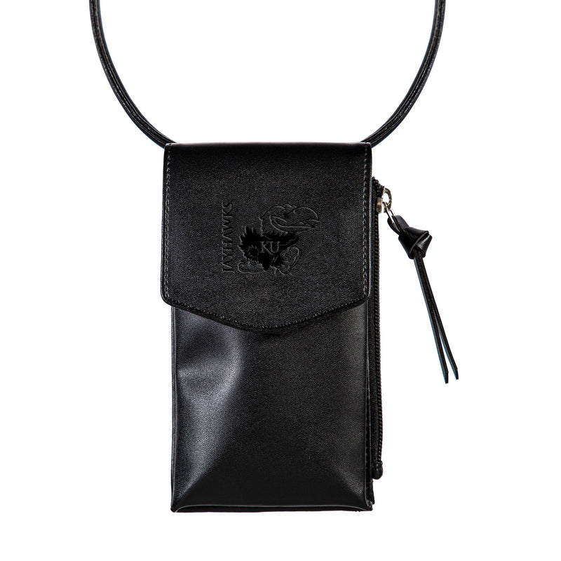 University of Kansas, Cross Body Wallet, Black