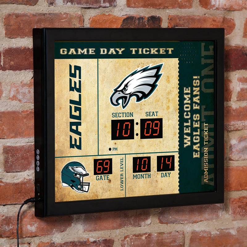Bluetooth Scoreboard Wall Clock, Philadelphia Eagles