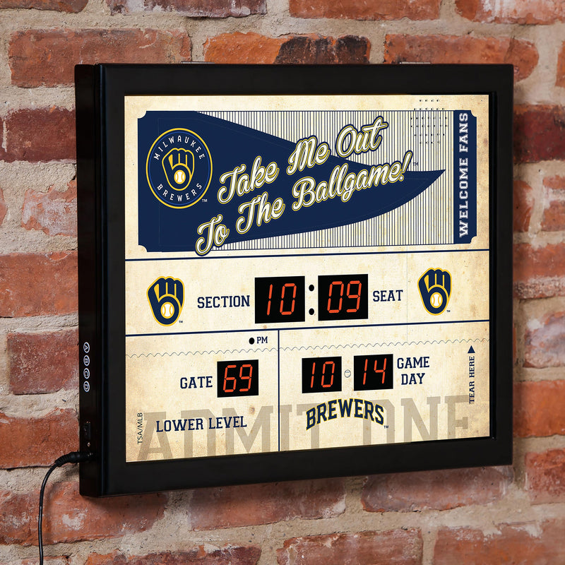 Scoreboard Wall Clock, Milwaukee Brewers