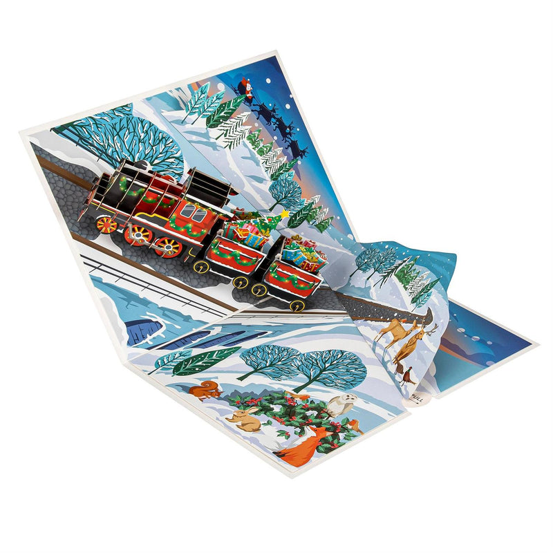 Christmas Train Paper Pop Up Card