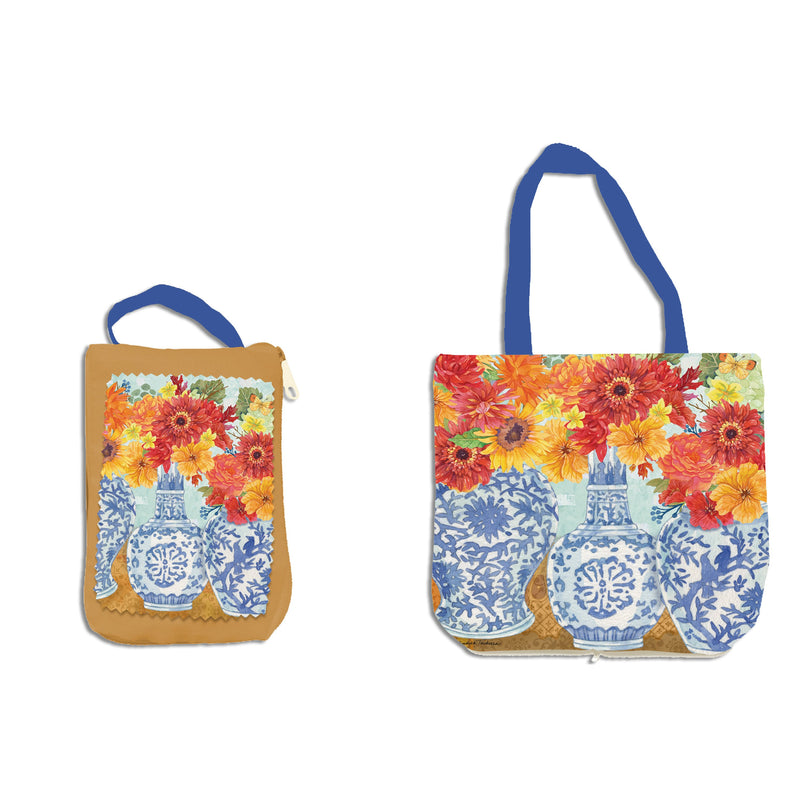 Evergreen Gifts,Autumn Floral Compact Tote Bag,15x0.1x14 Inches