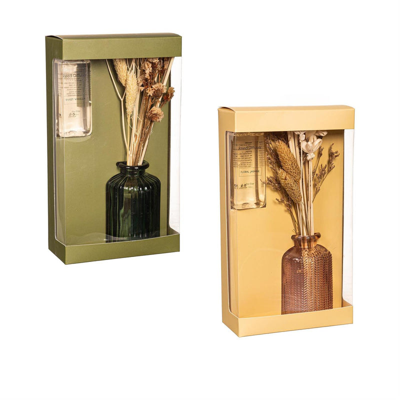 9.25" Glass Fragrance Diffuser with Dried Floral