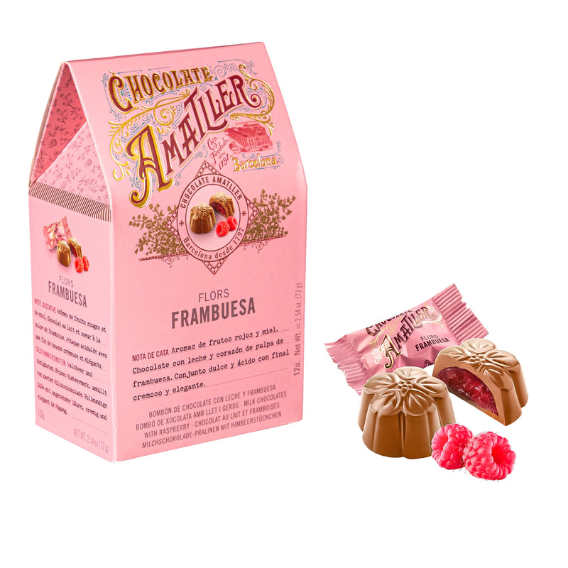 Amatiler Citrus Chocolate, Milk Chocolate with Raspberry Filling, 72g/2.5oz