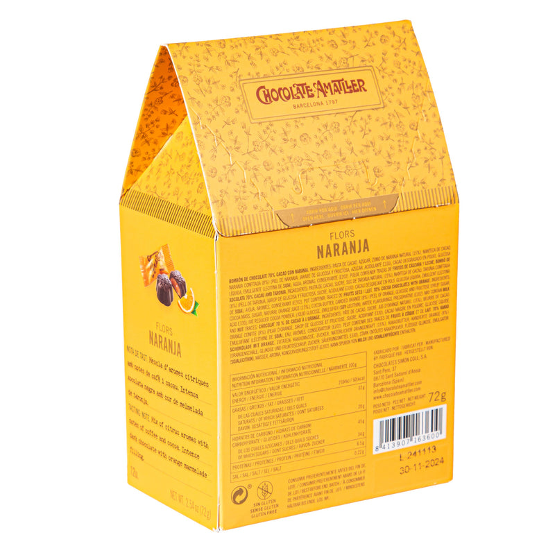 Amatiler Citrus Chocolate, Dark Chocolate with Orange Filling, 72g/2.5oz