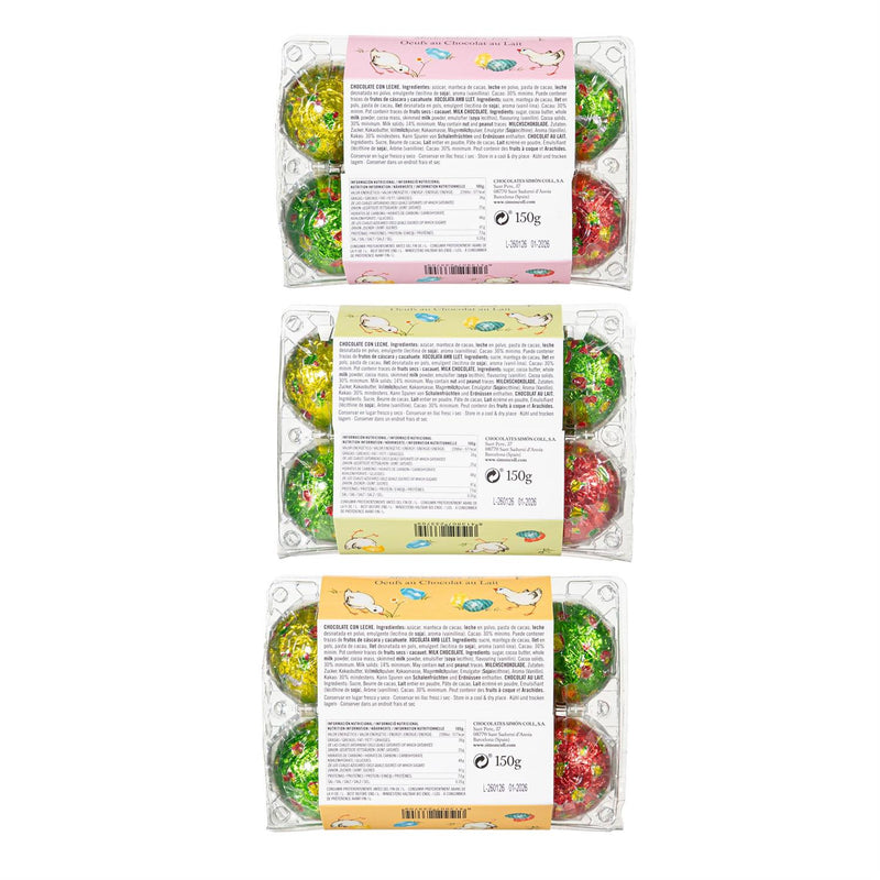 Milk Chocolate Egg Carton, 3 Asst, 150g/5.3oz
