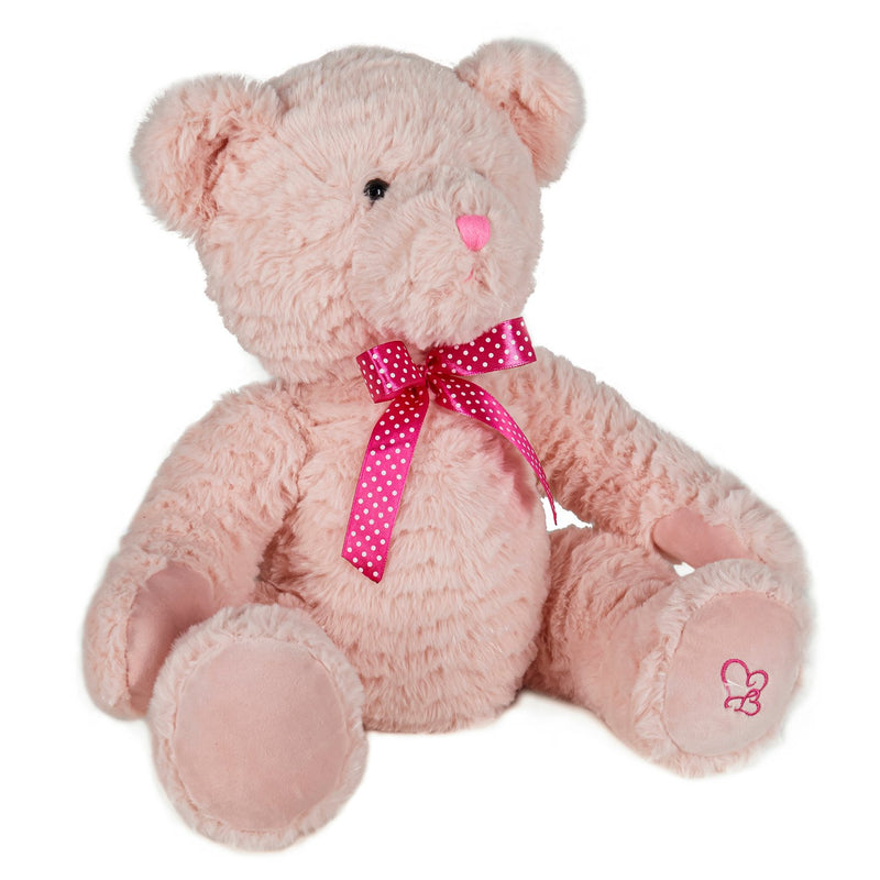 Evergreen Gifts,12" Plush Pink Bear with Bow,9.5x12x12 Inches