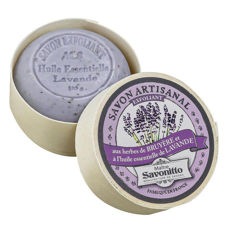 Lavender Exfoliant Soap in Wooden Box