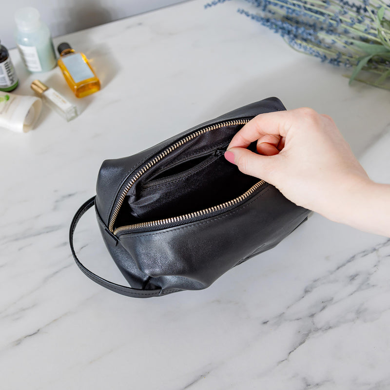 University Of Michigan, Embossed Toiletry Bag, Black
