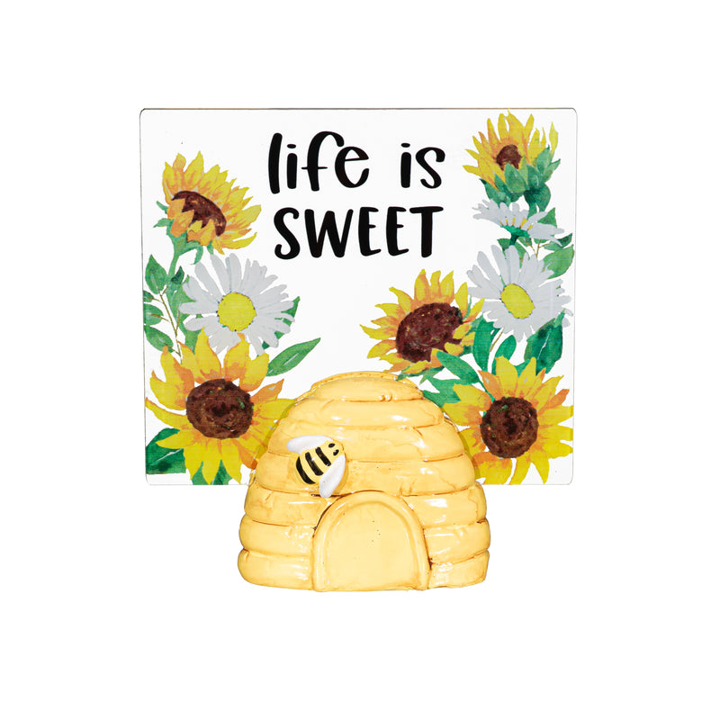 Beehive "Life is Sweet" Resin and Acrylic Table Decor, 5.75"H