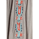 Boho Embroidered Tunic Dress, Gray,7tun158