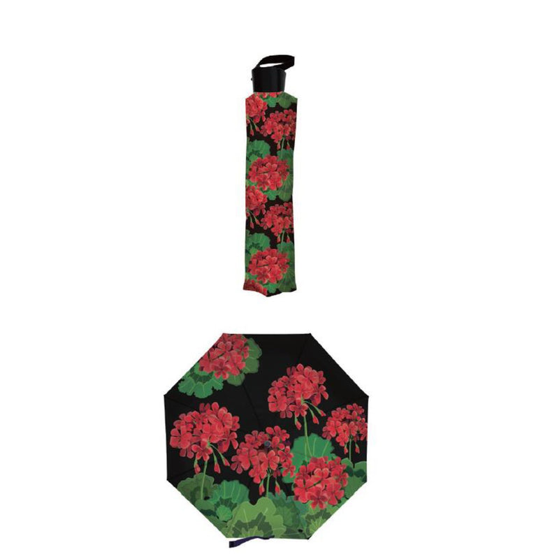 Evergreen Gifts,Geranium Welcome Compact Manual Umbrella,38.2x38.2x22.44 Inches