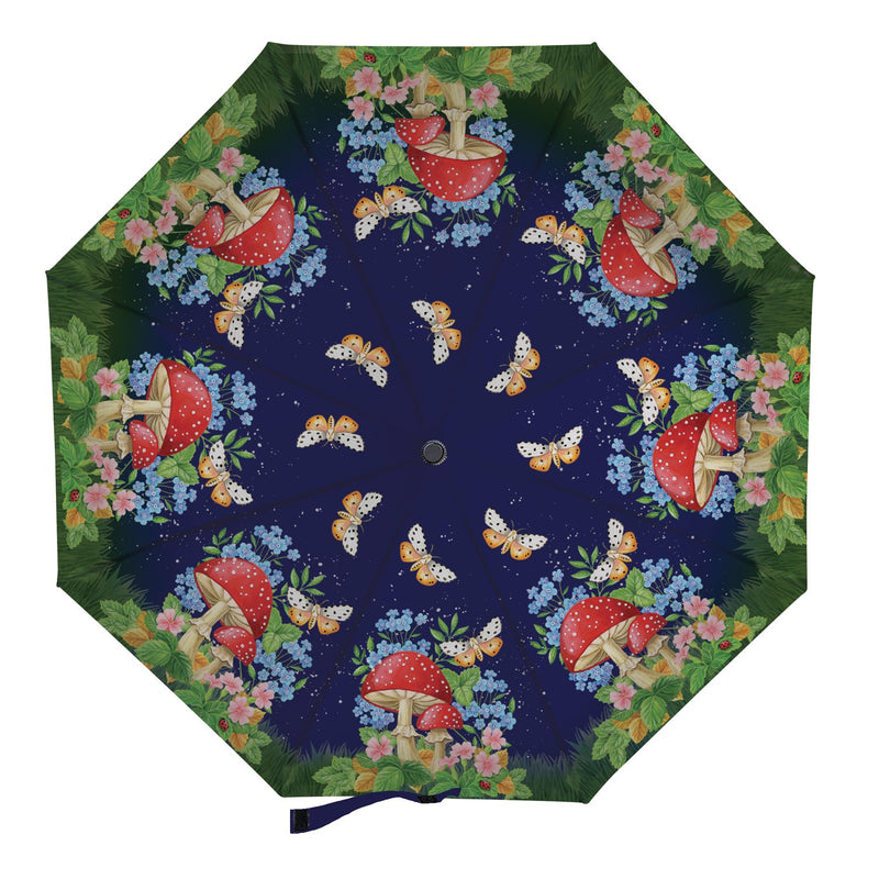 Evergreen Gifts,Welcome Mushroom Compact Manual Umbrella,38.2x38.2x22.44 Inches