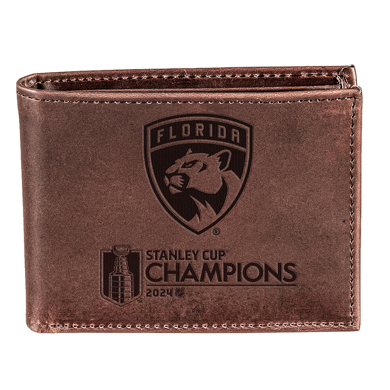 Florida Panthers Bi-Fold Wallet, Brown, Stanley Cup Champions 2024