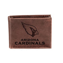 Arizona Cardinals, Bi-Fold Wallet, Brown, CH, 100% Genuine Leather