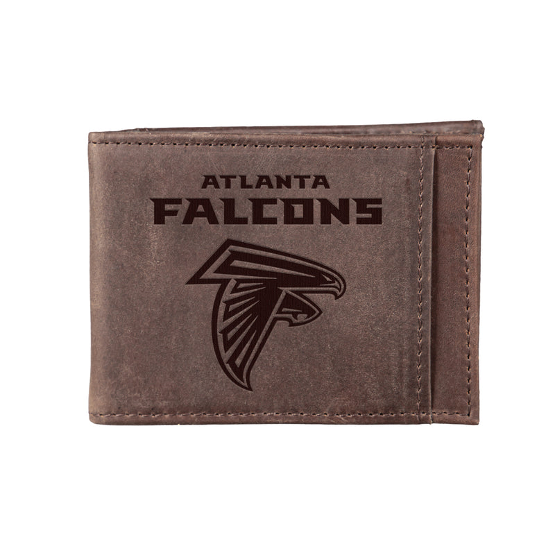 Front Pocket Wallet w/ RFID Blocking, Atlanta Falcons, Brown
