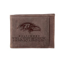 Front Pocket Wallet w/ RFID Blocking, Baltimore Ravens, Brown