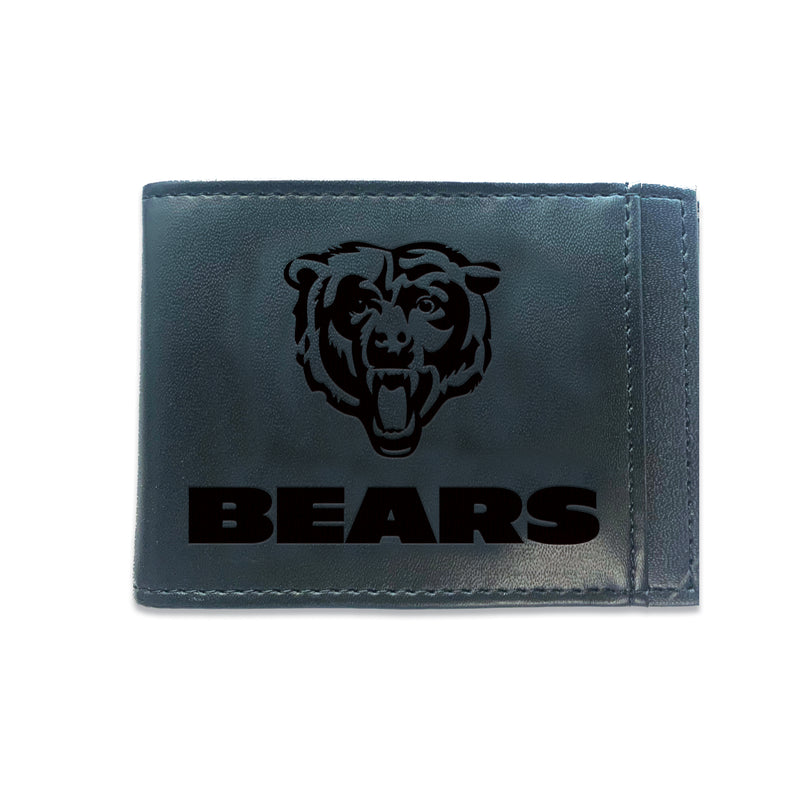 Front Pocket Wallet w/ RFID Blocking, Chicago Bears, Black
