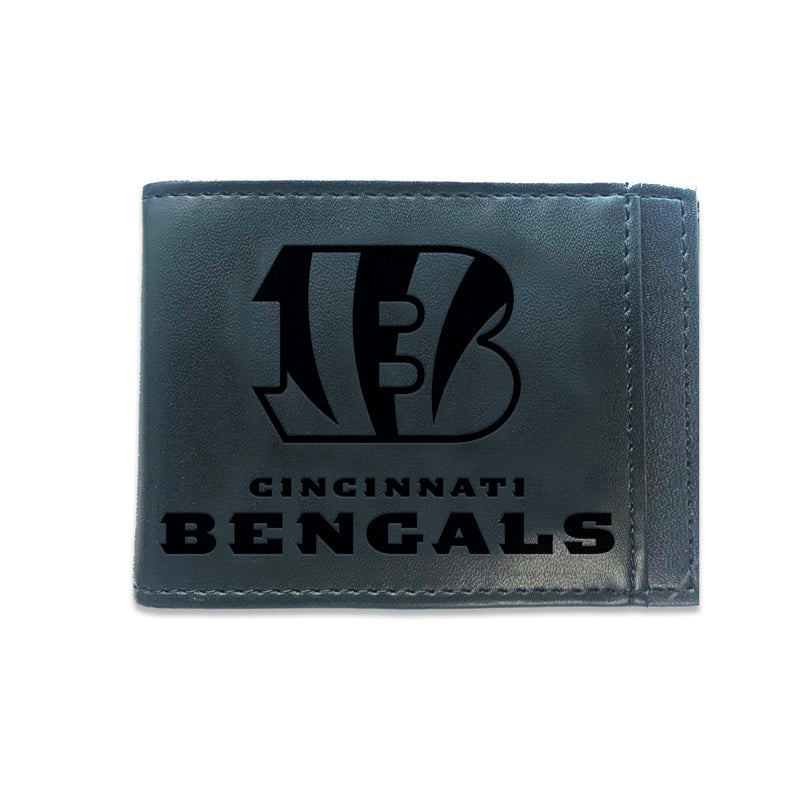 Front Pocket Wallet w/ RFID Blocking, Cincinnati Bengals, Black