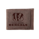 Front Pocket Wallet w/ RFID Blocking, Cincinnati Bengals, Brown