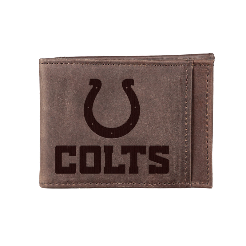 Front Pocket Wallet w/ RFID Blocking, Indianapolis Colts, Brown