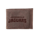 Front Pocket Wallet w/ RFID Blocking, Jacksonville Jaguars, Brown