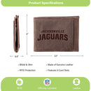 Front Pocket Wallet w/ RFID Blocking, Jacksonville Jaguars, Brown