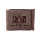 Kansas City Chiefs SB58 Champions Brown Front Pocket Wallet with RFID Blocking