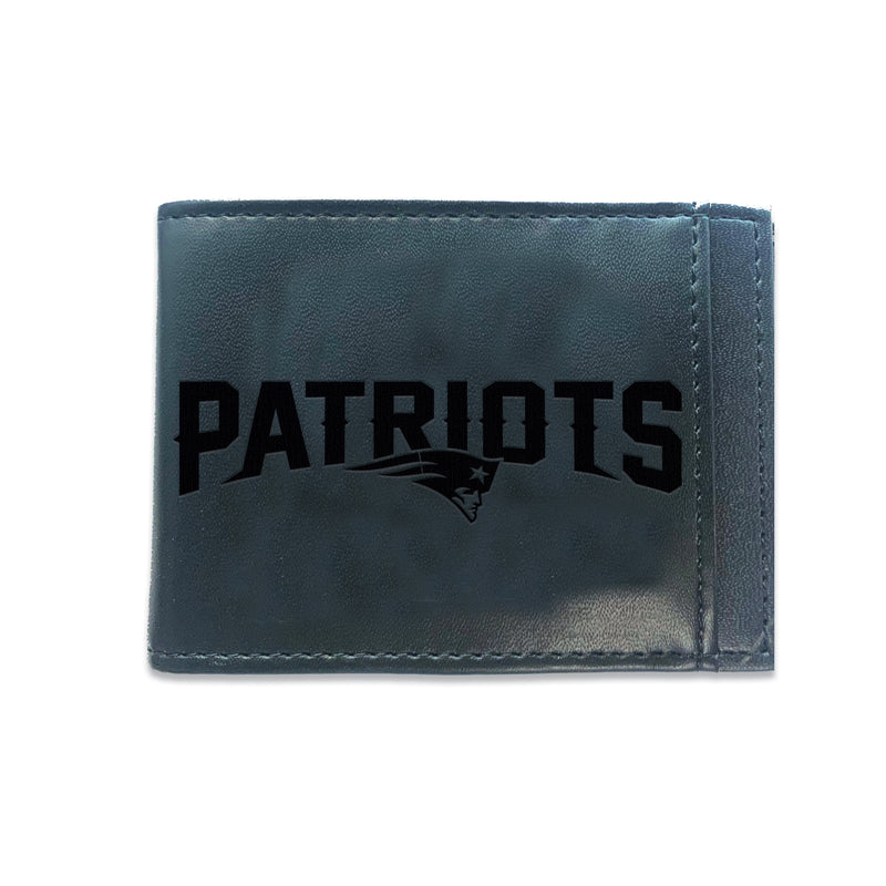 Front Pocket Wallet w/ RFID Blocking, New England Patriots, Black