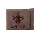 Front Pocket Wallet w/ RFID Blocking, New Orleans Saints, Brown