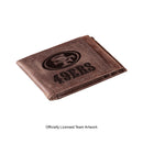 Front Pocket Wallet w/ RFID Blocking, San Francisco 49ers, Brown