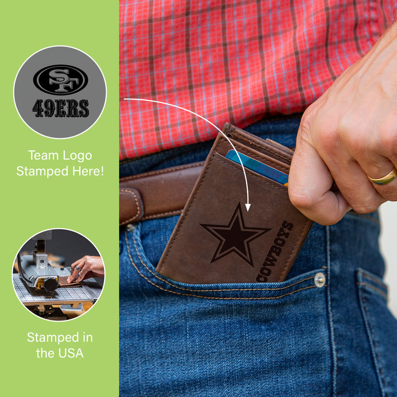 Front Pocket Wallet w/ RFID Blocking, San Francisco 49ers, Brown