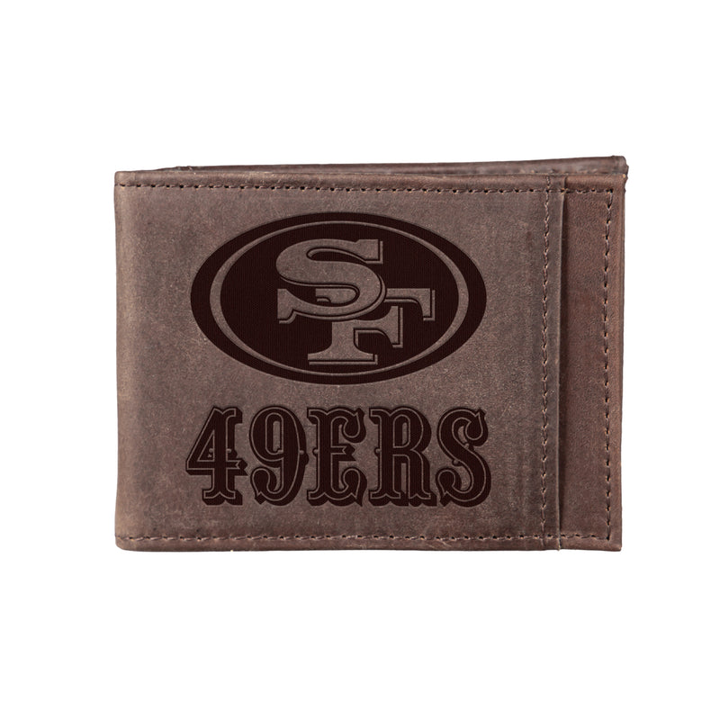 Front Pocket Wallet w/ RFID Blocking, San Francisco 49ers, Brown