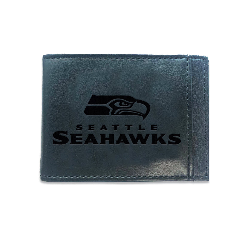 Front Pocket Wallet w/ RFID Blocking, Seattle Seahawks, Black