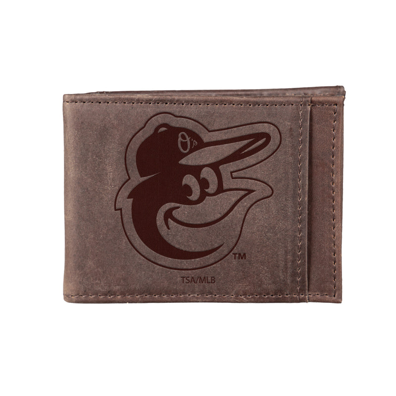 Baltimore Orioles Front Pocket Wallet w/ RFID Blocking Brown