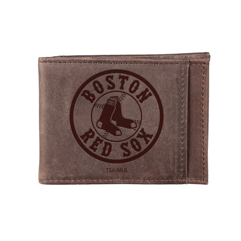 Boston Red Sox Front Pocket Wallet w/ RFID Blocking Brown