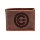 Chicago Cubs Bi-Fold Wallet Brown 100% Genuine Leather